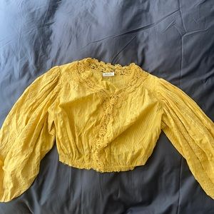 LoveShackFancy- yellow crop top - S/M
